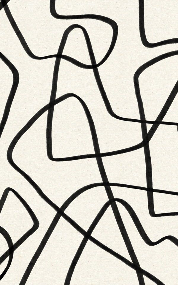 Abstract black squiggly lines on a beige background, creating a modern, artistic pattern.