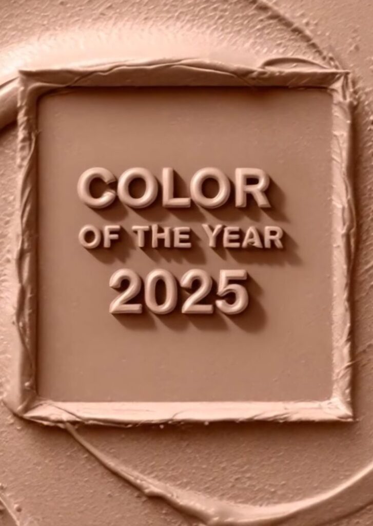 Color of the Year 2025 in textured brown background, highlighting trending design choice for 2025.