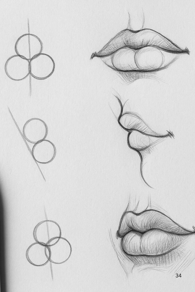 Easy Lips Drawing Tutorial _ Step by Step for Beginners | Sky Rye Design