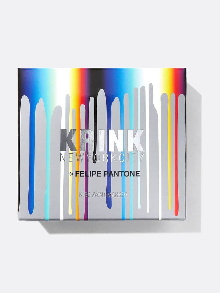 Colorful Krink New York City box by Felipe Pantone featuring drips and K-60 paint markers.