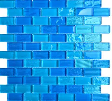 FullSizeRender_430ae74d-4523-491e-84ac-ef6cb1e83da6_360x Vibrant blue mosaic tiles arranged in a brick pattern, ideal for kitchen backsplashes or bathroom decor. | Sky Rye Design Vibrant blue mosaic tiles arranged in a brick pattern, ideal for kitchen backsplashes or bathroom decor.