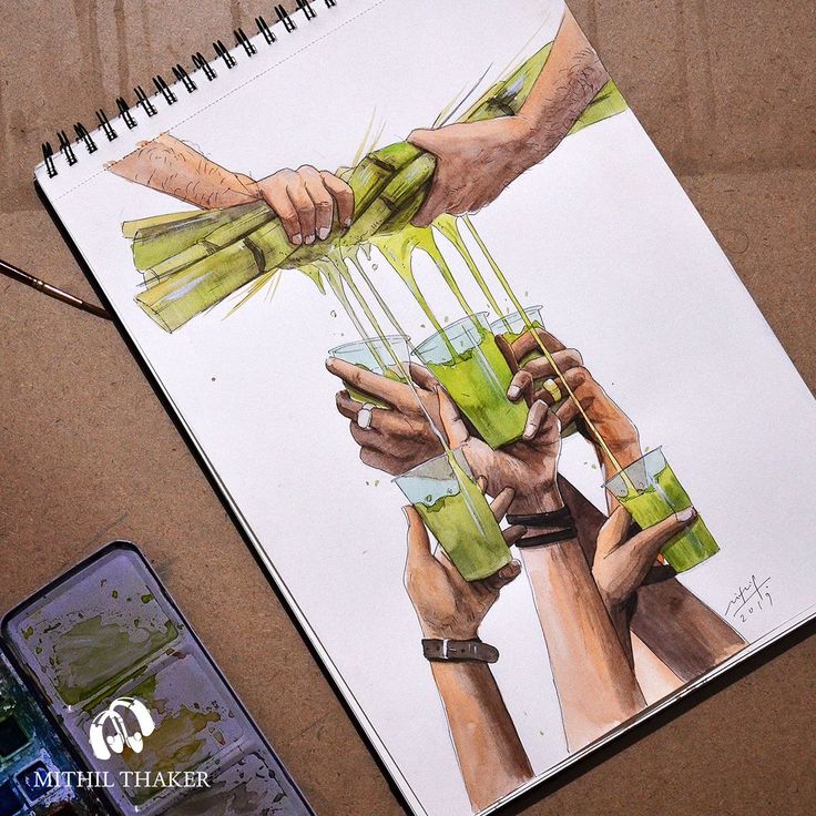 Pencil Drawing Images Illustration of hands squeezing sugarcane, pouring juice into glasses, depicting teamwork and refreshment. | Sky Rye Design Illustration of hands squeezing sugarcane, pouring juice into glasses, depicting teamwork and refreshment. Drawing inspiration
