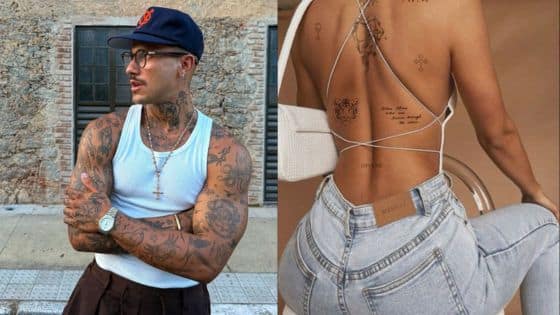 Viewing Deck Blog - 2025-08-19T225254533 Tattooed man wearing casual outfit and tattooed woman in open-back top with jeans, both displaying unique body art. | Sky Rye Design Tattooed man wearing casual outfit and tattooed woman in open-back top with jeans, both displaying unique body art.