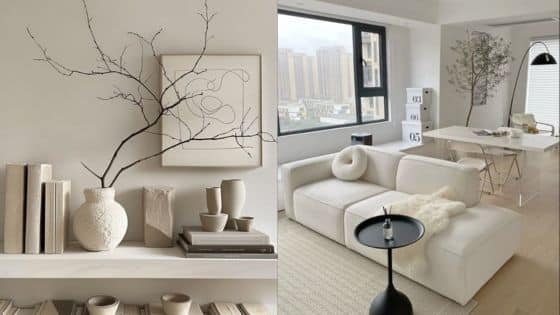 Viewing Deck Blog Modern minimalist living room with neutral decor, featuring a white sofa, abstract art, and natural light from large windows. | Sky Rye Design Modern minimalist living room with neutral decor, featuring a white sofa, abstract art, and natural light from large windows.