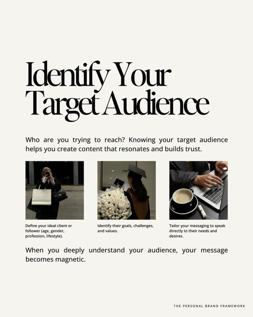 Identify your target audience for effective messaging and trust-building. Understand their needs, challenges, and values.