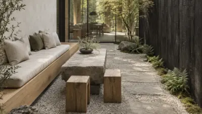 outdoor living decor ideas with green grass and old furniture