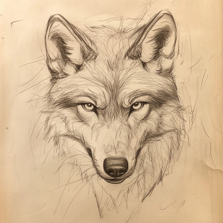 0ed3d804625d3226976b79b9f5225b2c Pencil sketch of a wolf face with intense eyes, showcasing detailed fur and realistic features on a textured background. | Sky Rye Design Pencil sketch of a wolf face with intense eyes, showcasing detailed fur and realistic features on a textured background.