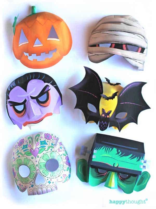 1ff6b993583a23b37b620cd086dc4d0d Halloween paper masks: pumpkin, mummy, vampire, bat, sugar skull, and Frankenstein. Perfect for spooky celebrations! | Sky Rye Design Halloween paper masks: pumpkin, mummy, vampire, bat, sugar skull, and Frankenstein. Perfect for spooky celebrations!