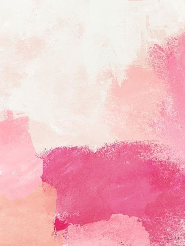 Abstract pink and white textured paint strokes on canvas.
