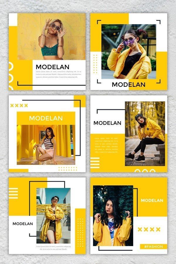 Collage of stylish women posing in various outfits with yellow accents, showcasing vibrant fashion looks.