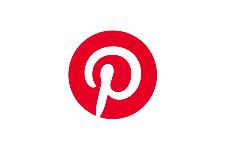 Red and white Pinterest logo, featuring a stylized P inside a circular design.