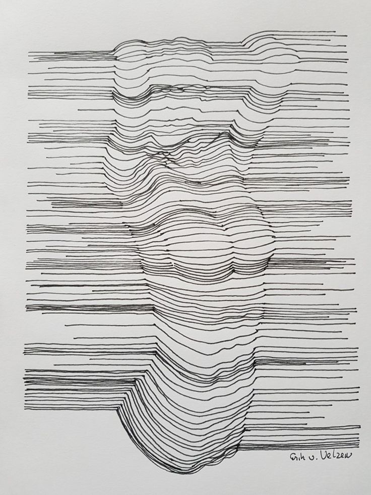 Abstract line art of a torso with layered contour lines creating a 3D effect.