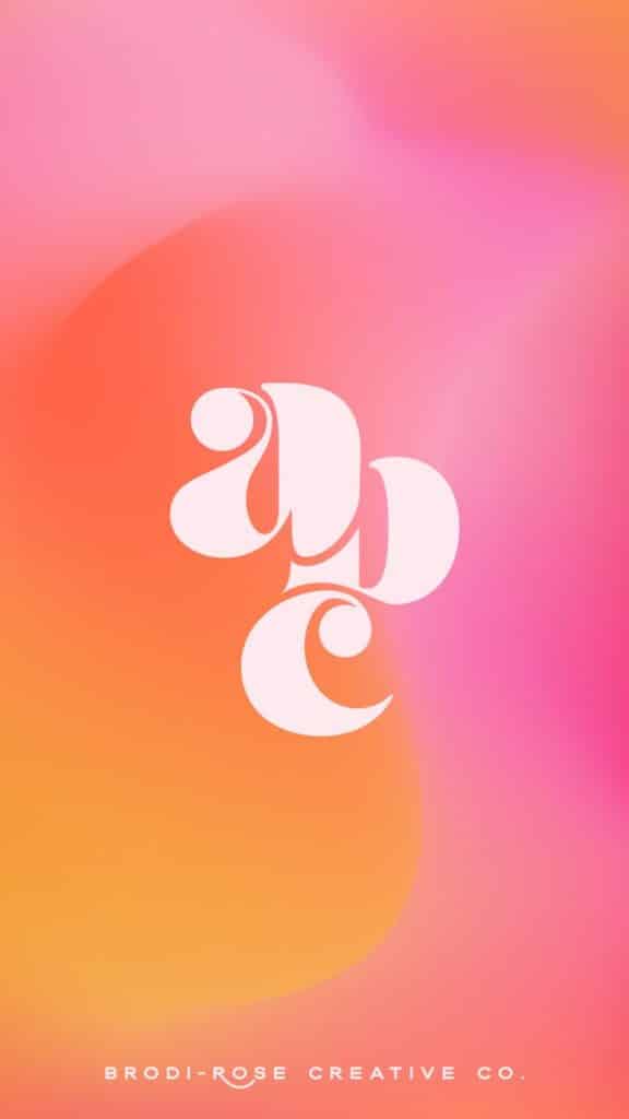 White stylized letters bro on vibrant pink-orange gradient background, text below: Brodi-Rose Creative Co.