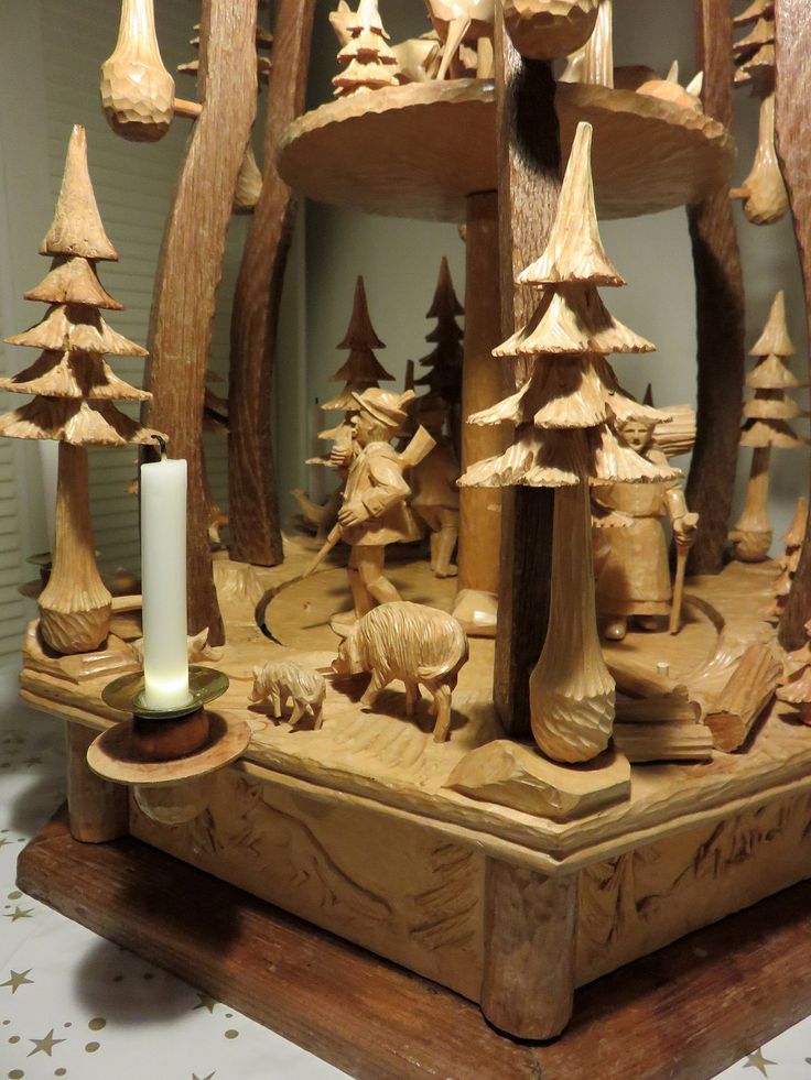 Category_Christmas Pyramid dismountable OreMountains Germany - Wikimedia Commons Intricate wooden Christmas pyramid with carved trees and figures, candleholder detail. | Sky Rye Design Intricate wooden Christmas pyramid with carved trees and figures, candleholder detail.