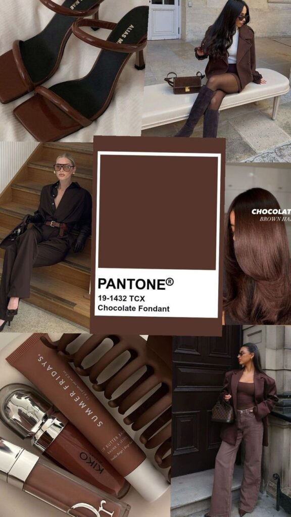 Chocolate Fondant fashion aesthetic with shoes, outfits, hair, and accessories in rich brown tones.