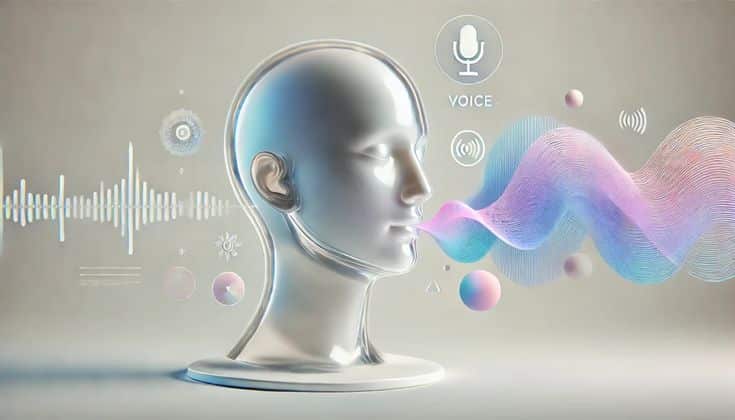 Claude prepara su nueva voz_ asiΜ seraΜ el modo conversacional de Anthropic Futuristic digital head with colorful sound waves, symbols, and a microphone icon, depicting voice technology evolution. | Sky Rye Design Futuristic digital head with colorful sound waves, symbols, and a microphone icon, depicting voice technology evolution.