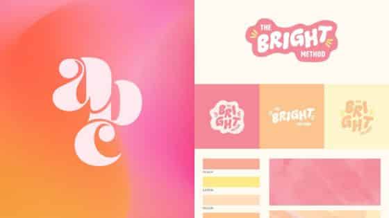 How To Choose The Right Colors For Logo Design And Make Brand Shine Colorful branding design featuring The Bright Method logo and warm color palette. | Sky Rye Design Colorful branding design featuring The Bright Method logo and warm color palette.