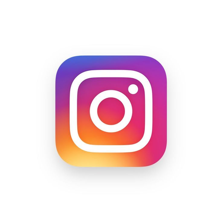 Instagram logo with a gradient background from orange to purple. Icon features a stylized camera design.