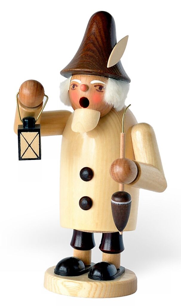 Räuchermännchen from Wikipedia Wooden smoker figurine holding a lantern, with hat and pipe, decorative German holiday ornament. | Sky Rye Design Wooden smoker figurine holding a lantern, with hat and pipe, decorative German holiday ornament.