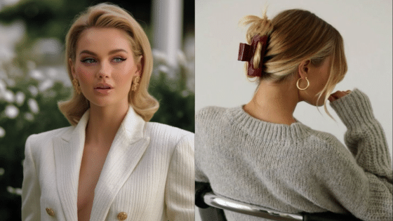 Viewing Deck Blog Two women with stylish hairstyles: one in an elegant white blazer, the other in a casual gray sweater with hair clip. | Sky Rye Design Two women with stylish hairstyles: one in an elegant white blazer, the other in a casual gray sweater with hair clip.