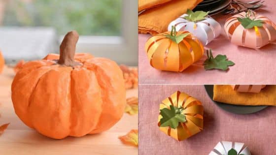 Viewing Deck Blog - 2025-09-03T103734367 Paper and craft pumpkins for fall decoration on a table setting with autumn leaves. | Sky Rye Design Paper and craft pumpkins for fall decoration on a table setting with autumn leaves.