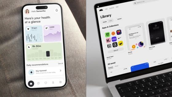Viewing Deck Blog - 2025-09-18T111204138 Smartphone health app and laptop app library displaying digital interfaces. | Sky Rye Design Smartphone health app and laptop app library displaying digital interfaces.