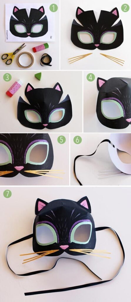 a5fcf976863e57cb5eb1b00a2bf8ff32 DIY black cat mask tutorial with step-by-step instructions and materials for crafting a feline costume accessory. | Sky Rye Design DIY black cat mask tutorial with step-by-step instructions and materials for crafting a feline costume accessory.