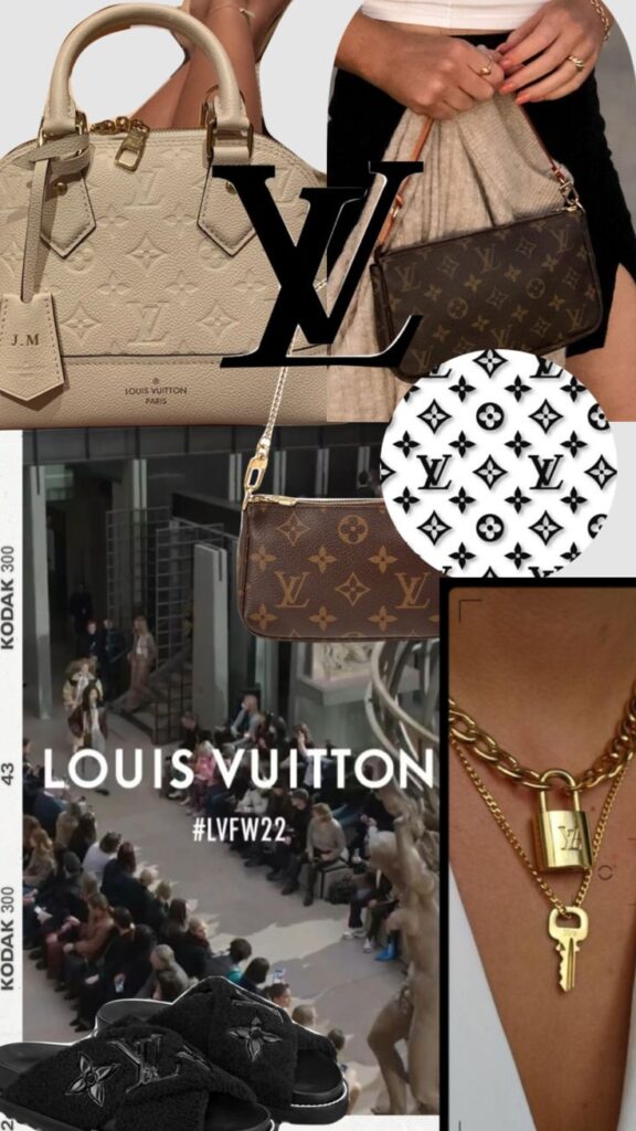 louisvuitton Collage of Louis Vuitton bags, runway, and accessories with LV logos. Fashion and luxury style showcase. | Sky Rye Design Collage of Louis Vuitton bags, runway, and accessories with LV logos. Fashion and luxury style showcase.