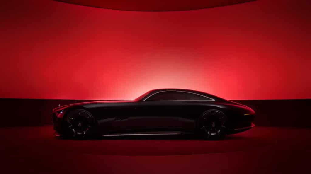 1760449248452 Sleek black luxury car silhouette against a dramatic red background, showcasing modern design and elegance. | Sky Rye Design Sleek black luxury car silhouette against a dramatic red background, showcasing modern design and elegance.