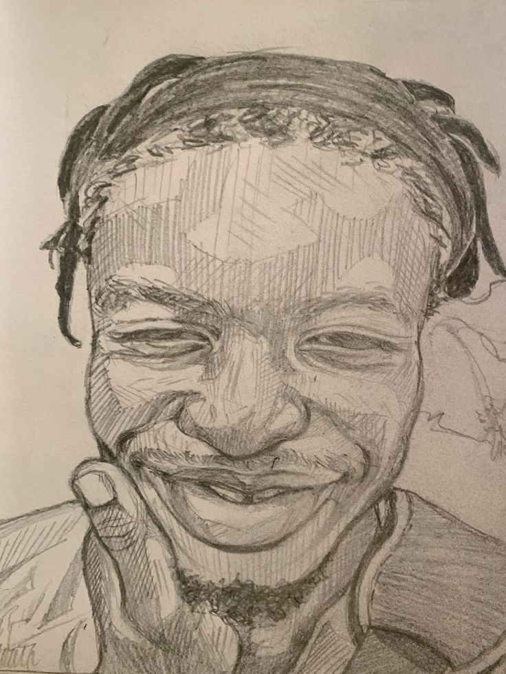18755886a95c59b3c90476bae8e9e7ed Smiling man sketch with hand on chin, detailed pencil artwork, expressive features, and textured hair. | Sky Rye Design Smiling man sketch with hand on chin, detailed pencil artwork, expressive features, and textured hair.