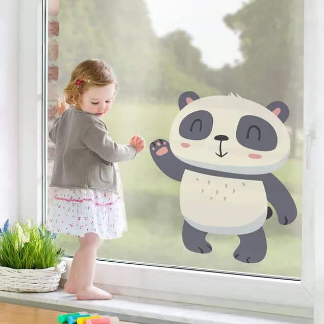 2f286ac24b6910e788b13169697e7bf7 Child interacts with a panda sticker on the window, bringing playfulness and joy indoors. | Sky Rye Design Child interacts with a panda sticker on the window, bringing playfulness and joy indoors.