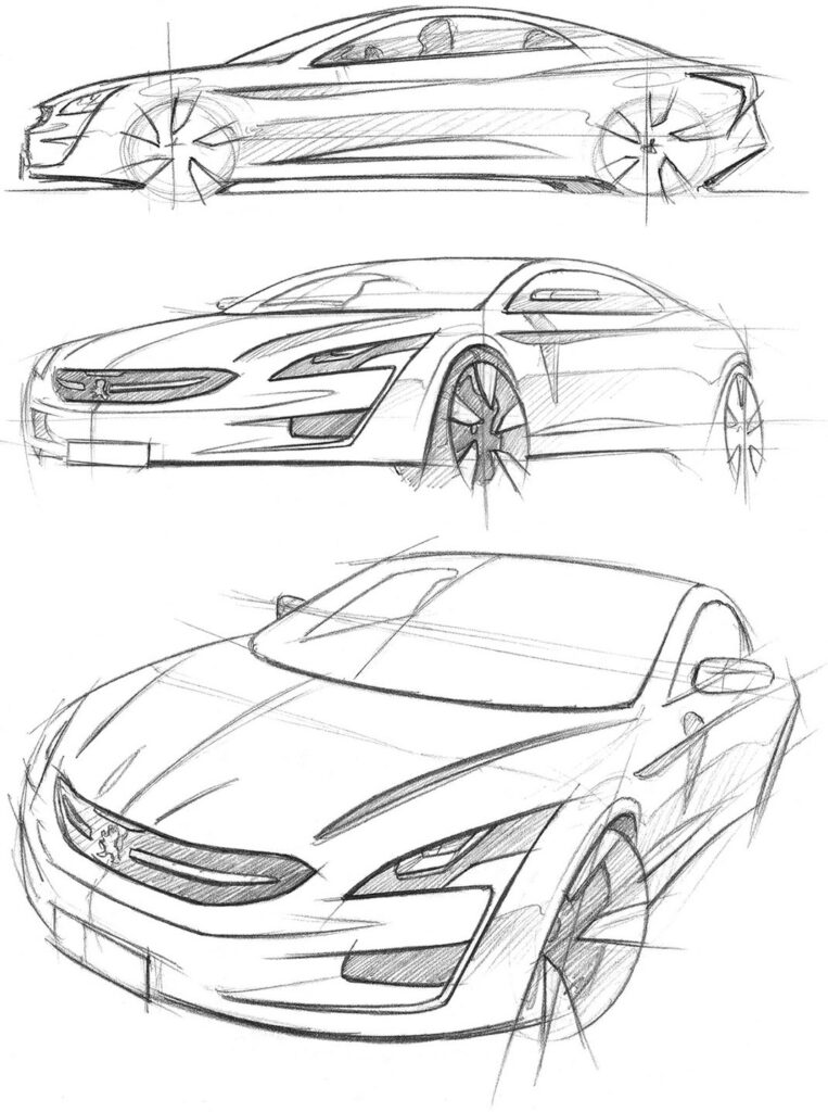 312ebe6d7f3275dd1d3dbed8055e1ce7 Pencil sketches of sleek futuristic car designs showcasing aerodynamic contours and modern aesthetics. | Sky Rye Design Pencil sketches of sleek futuristic car designs showcasing aerodynamic contours and modern aesthetics.