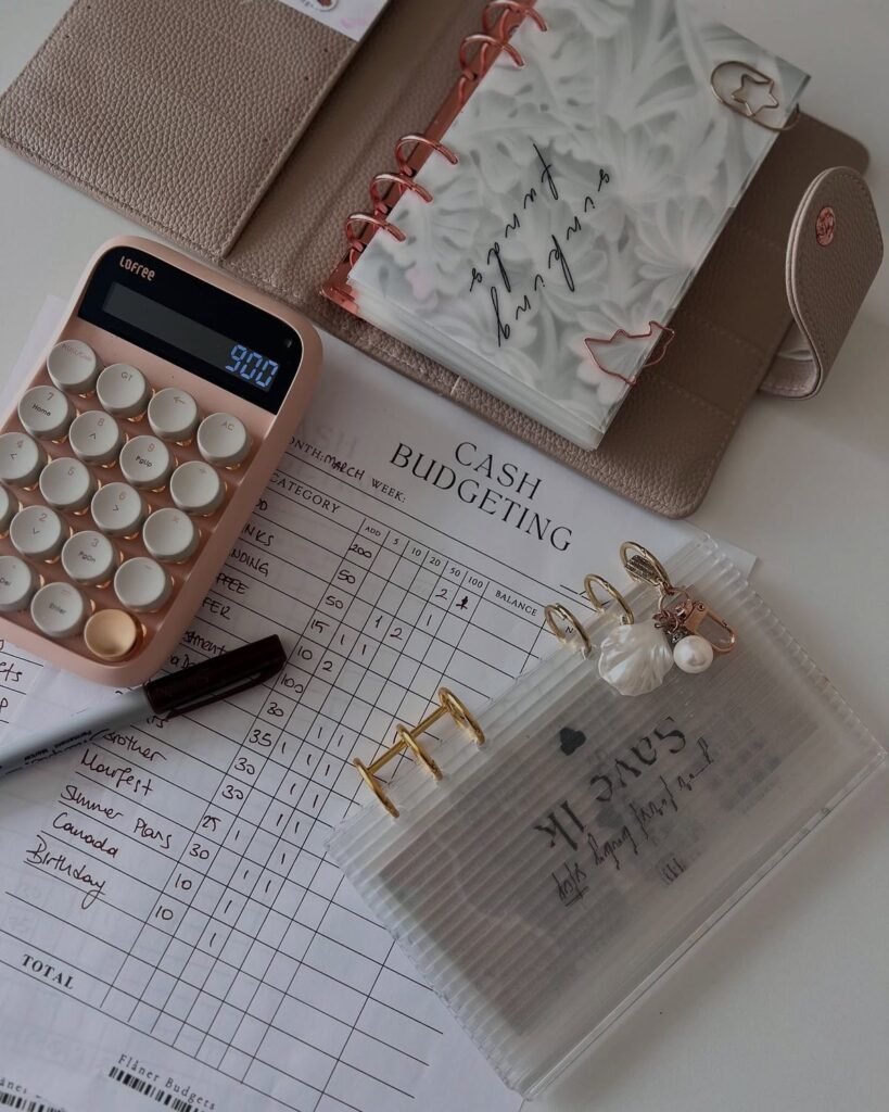 38ed191a968fe0849f7e6ddedeac8608 Calculator, planner, and budget sheets on a desk, highlighting organized financial planning and budgeting essentials. | Sky Rye Design Calculator, planner, and budget sheets on a desk, highlighting organized financial planning and budgeting essentials.
