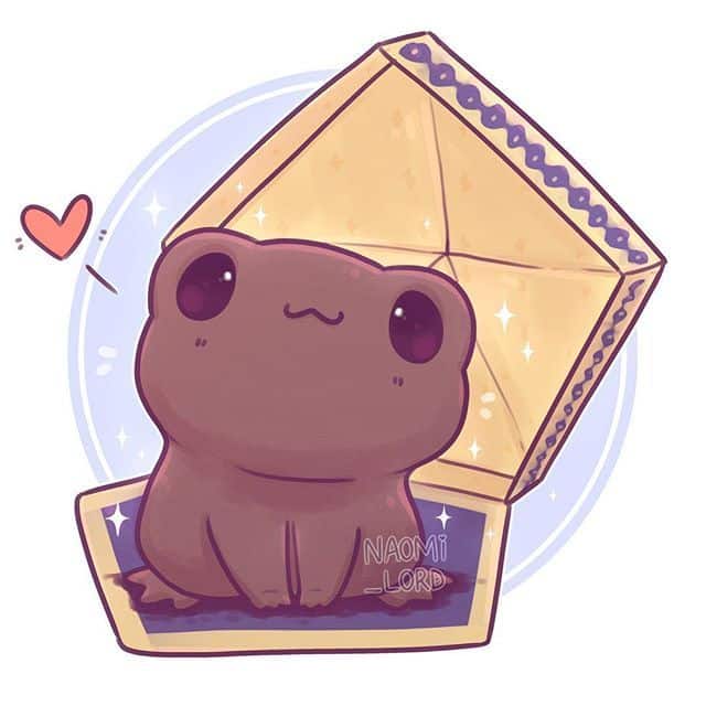 45fe5d51-a400-4253-8811-966ceaffda7c Cute cartoon chocolate frog with heart, sitting in a magical box, sparkling with joy and charm. Art by naomi_lord. | Sky Rye Design Cute cartoon chocolate frog with heart, sitting in a magical box, sparkling with joy and charm. Art by naomi_lord.