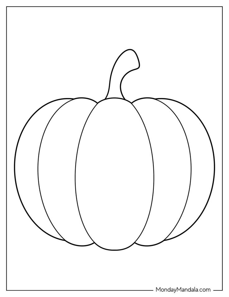 76 Pumpkin Templates Free PDF Printables Simple pumpkin coloring page with thick outlines, perfect for kids' fall and Halloween-themed activities. | Sky Rye Design Simple pumpkin coloring page with thick outlines, perfect for kids' fall and Halloween-themed activities.