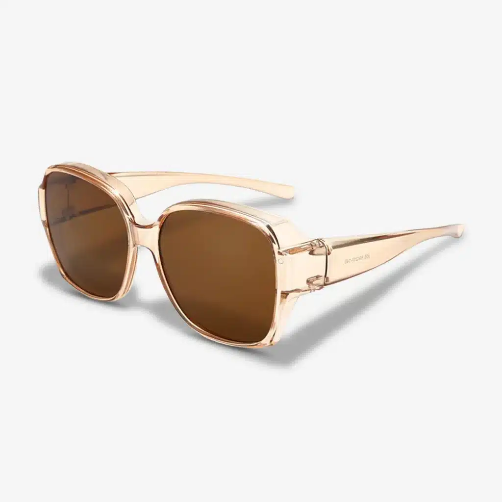9 Stylish oversized sunglasses with brown lenses and transparent frame, perfect for a chic summer look. | Sky Rye Design Stylish oversized sunglasses with brown lenses and transparent frame, perfect for a chic summer look.