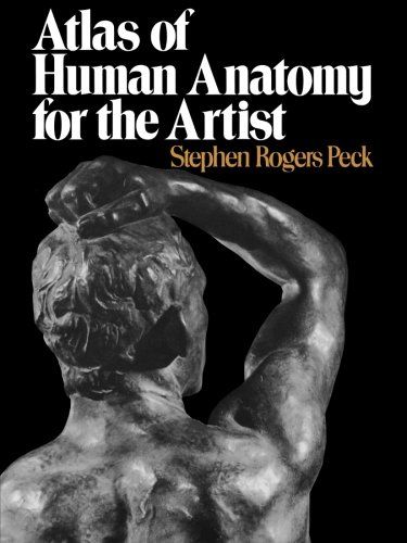 Cover of Atlas of Human Anatomy for the Artist by Stephen Rogers Peck, featuring a sculpted human figure.