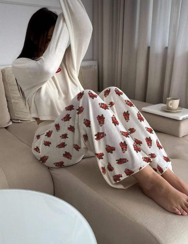 Bears Pattern Pajama Christmas Pajama Pants Christmas Gifts Cozy Pants - Etsy Cozy winter morning in festive pajamas, sipping coffee on a comfortable beige sofa with curtains in the background. | Sky Rye Design Cozy winter morning in festive pajamas, sipping coffee on a comfortable beige sofa with curtains in the background.