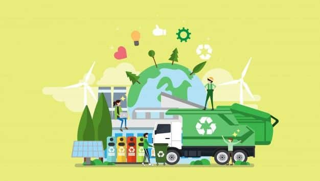 Energy Vectors Illustrations for Free Download _ Freepik Illustration of eco-friendly practices with recycling truck, wind turbines, and people engaging in green activities. | Sky Rye Design Illustration of eco-friendly practices with recycling truck, wind turbines, and people engaging in green activities.