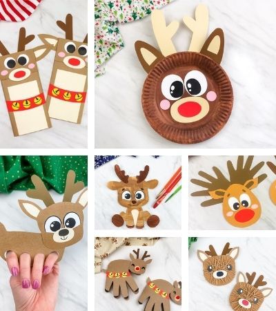 Paper Plate Reindeer Craft For Kids Free Template Assorted Christmas reindeer crafts for kids using paper, plates, and cardboard with creative designs and decorations. | Sky Rye Design Assorted Christmas reindeer crafts for kids using paper, plates, and cardboard with creative designs and decorations.