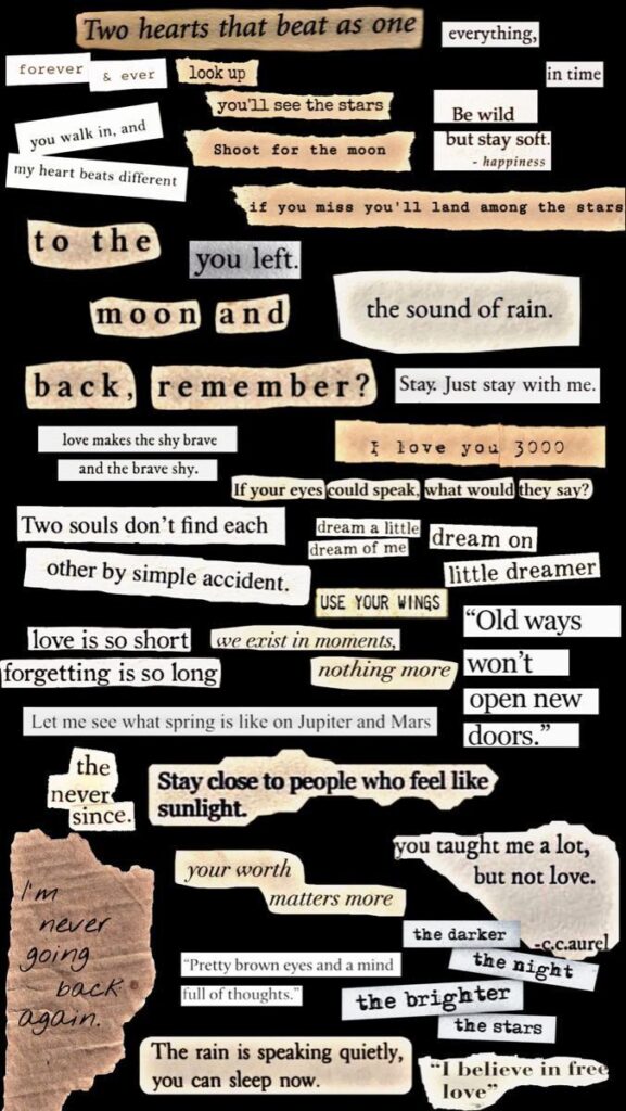 Pin by ❤👑 on I✨ in 2022 _ Scrapbook stickers Collage of motivational and romantic quotes on love, dreams, and inspiration with various typographic styles. | Sky Rye Design Collage of motivational and romantic quotes on love, dreams, and inspiration with various typographic styles.