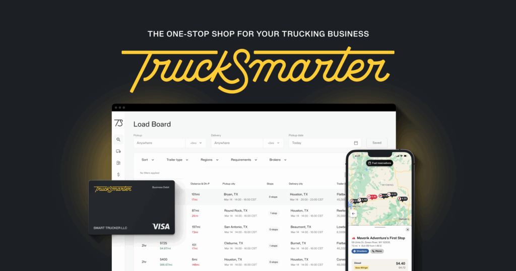Tlu1CWn0TqaR0DiHQBAK80KkILA TruckSmarter platform featuring load board, mobile app, and smart debit card for trucking businesses. | Sky Rye Design TruckSmarter platform featuring load board, mobile app, and smart debit card for trucking businesses.