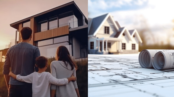 Viewing Deck Blog 1 Family admiring a modern home; architectural blueprints beside traditional houses. Real estate and home design concepts. | Sky Rye Design Family admiring a modern home; architectural blueprints beside traditional houses. Real estate and home design concepts.