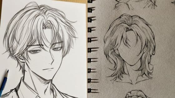 Viewing Deck Blog - 2025-10-01T195857105 Anime character sketches with pencil. Detailed male face on left, hair and chin outlines on right. | Sky Rye Design Anime character sketches with pencil. Detailed male face on left, hair and chin outlines on right.