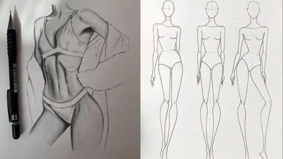 Viewing Deck Blog - 2025-10-03T182024821 Fashion figure sketches: detailed side pose and three front views with pencil emphasizing body shape and proportions. | Sky Rye Design Fashion figure sketches: detailed side pose and three front views with pencil emphasizing body shape and proportions.