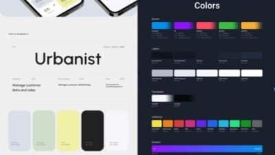 Urbanist font and color palette example showcasing various typography and color schemes for design inspiration.