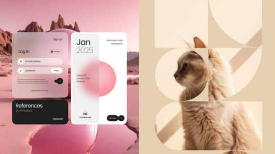 Viewing Deck Blog - 2025-10-23T105256034 Futuristic UI design concept with log-in page and January 2025 text alongside geometric cat art on a pink-beige background. | Sky Rye Design Futuristic UI design concept with log-in page and January 2025 text alongside geometric cat art on a pink-beige background.