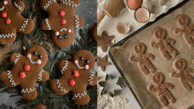 Gingerbread cookies freshly baked and decorated with icing and candies, perfect for the holiday season.