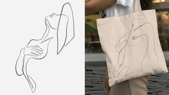 Viewing Deck Blog копия 33 Minimalist line art of a reclining figure, also printed on a tote bag, showcasing modern artistic fashion. | Sky Rye Design Minimalist line art of a reclining figure, also printed on a tote bag, showcasing modern artistic fashion.