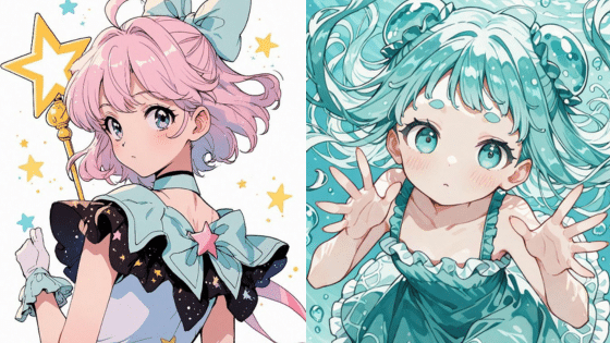 Viewing Deck Blog копия 4 Two anime characters: a magical girl with a wand and a star theme, and a teal-haired girl underwater with wide eyes. | Sky Rye Design Two anime characters: a magical girl with a wand and a star theme, and a teal-haired girl underwater with wide eyes.